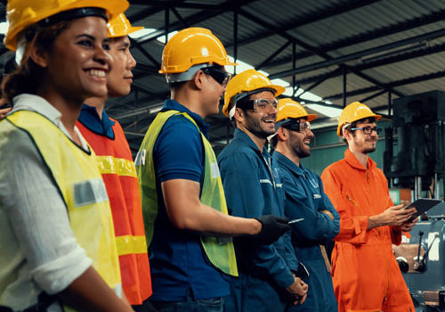 A-group-of-happy-factory-workers